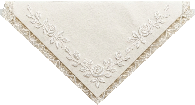 Chantilly Lace Flap with Rose Vine Embroidery